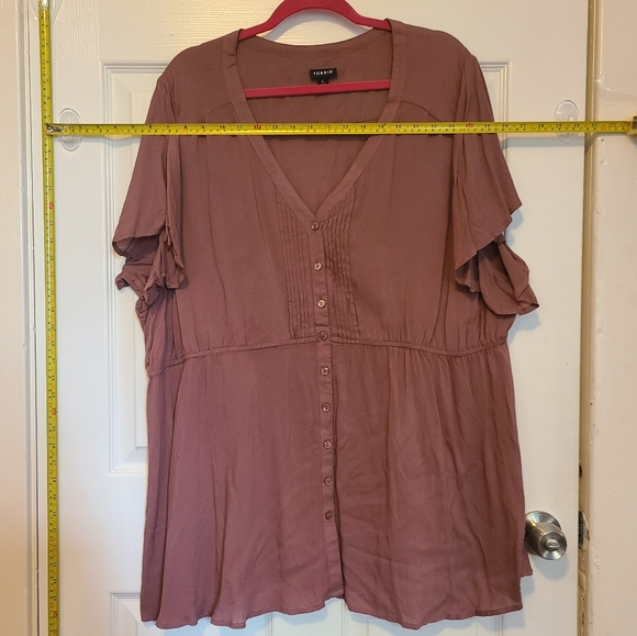 NWOT Torrid Dusty Rose, Button-up Blouse Size 4 - Picture 4 of 10